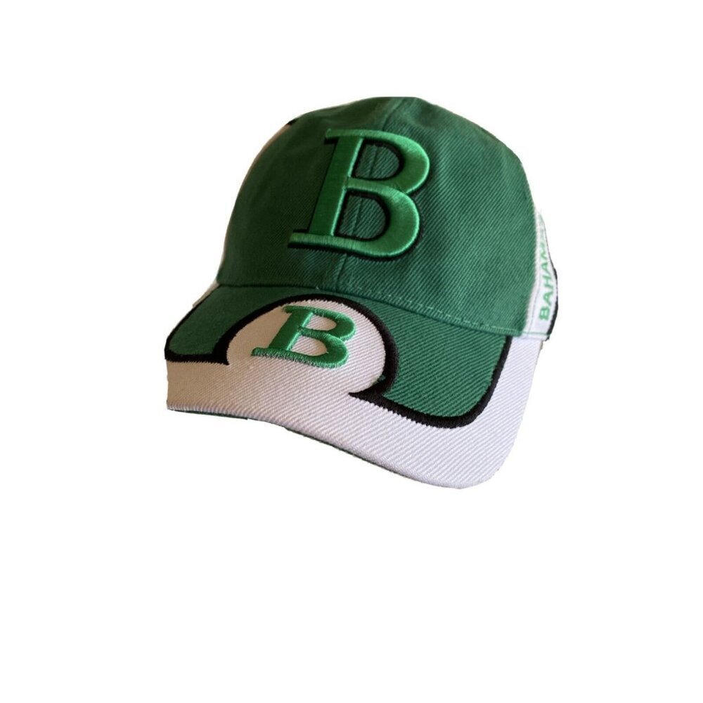 Bahamas Baseball Cap Green‎ White Embroidered B Souvenir Hat Adjustable